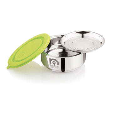 NanoNine Tiffiny Small Pro 375 ml Double Wall Insulated Stainless Steel Lunch Box, Green